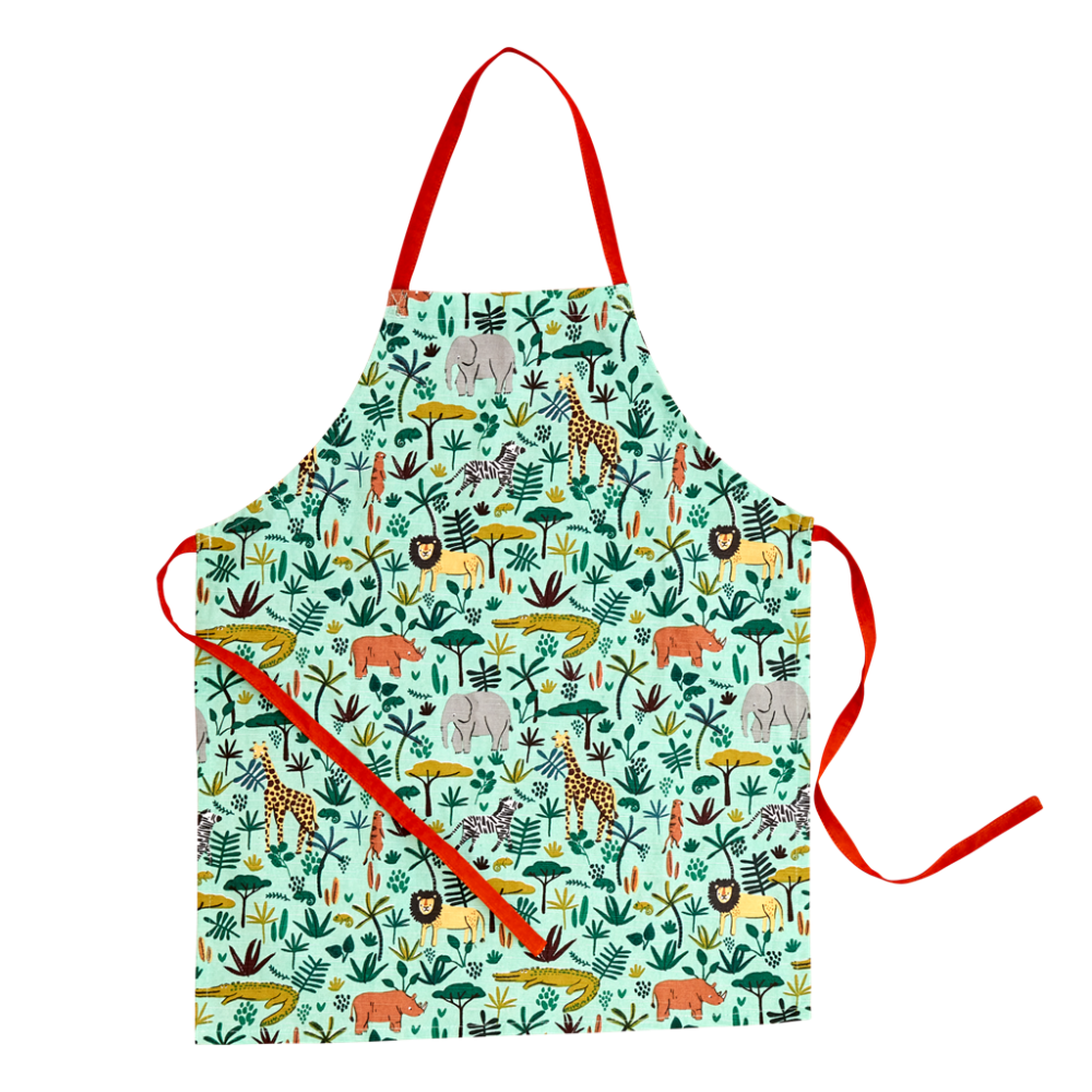 Childs Green Jungle Print Apron By Rice DK